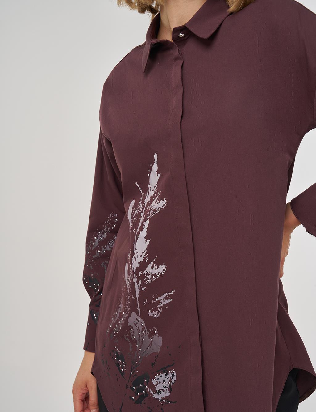 %100 Pamuklu Tunik Koyu Bordo