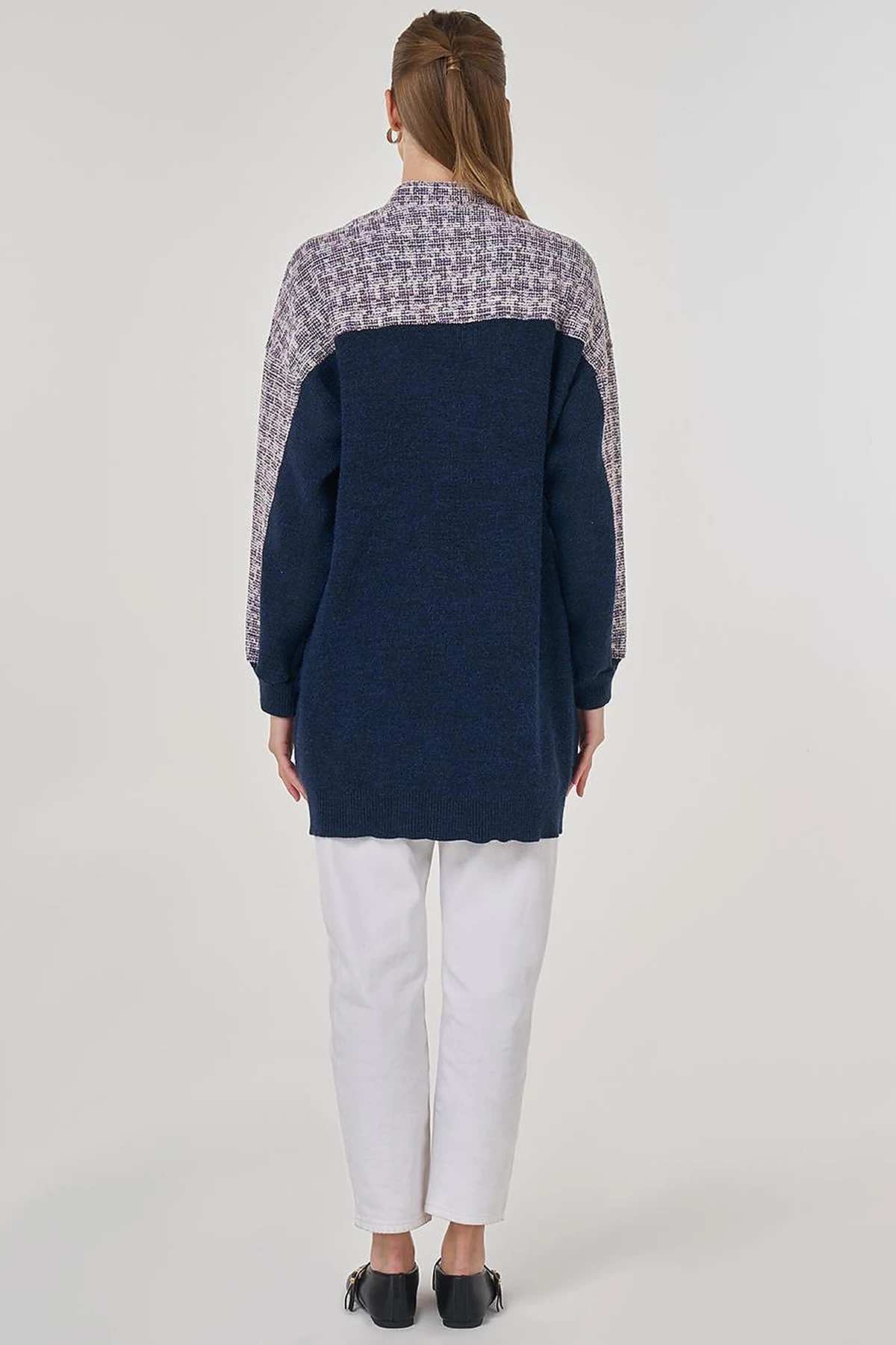 Flap Pocket Knit Cardigan Indigo 