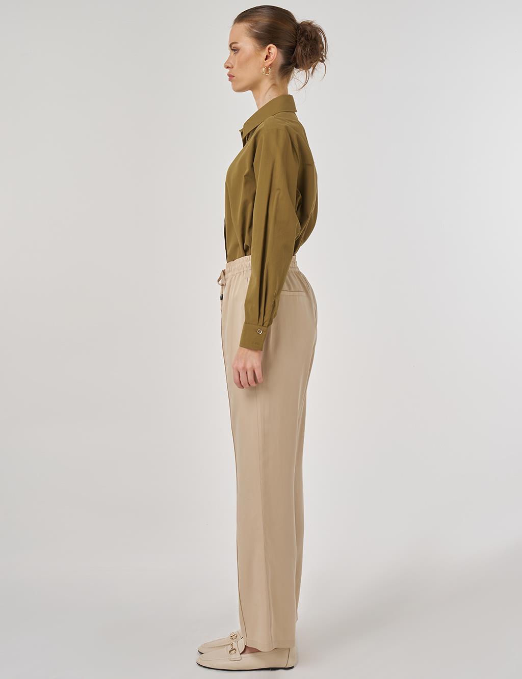 Çima Dikişli Pantolon Bej 