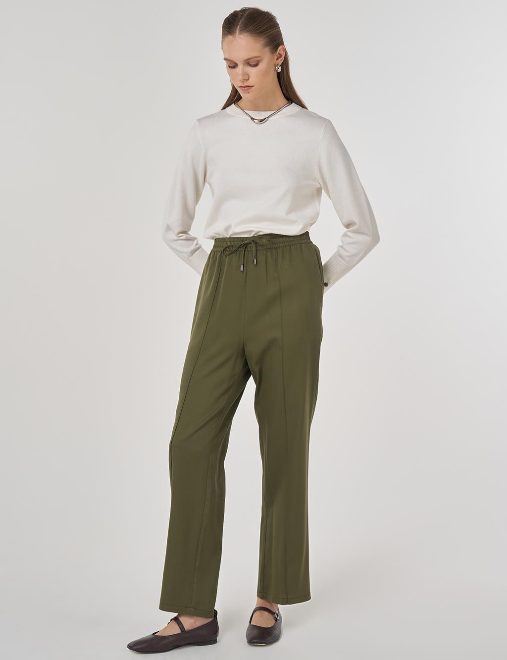 Çima Dikişli Pantolon Haki 