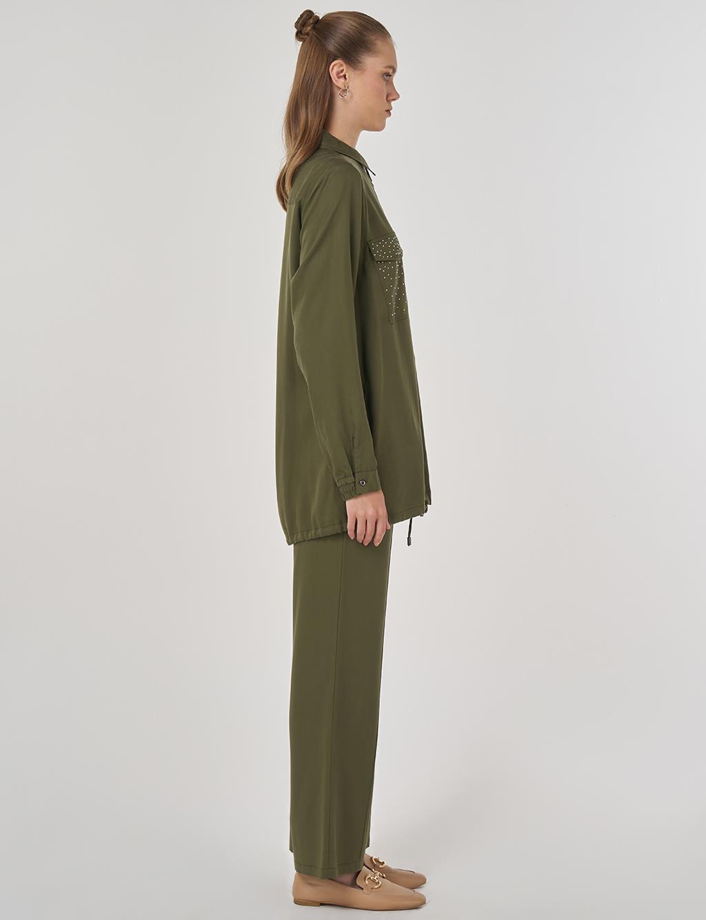 100% Lyocell Double-Pocket Tunic Khaki