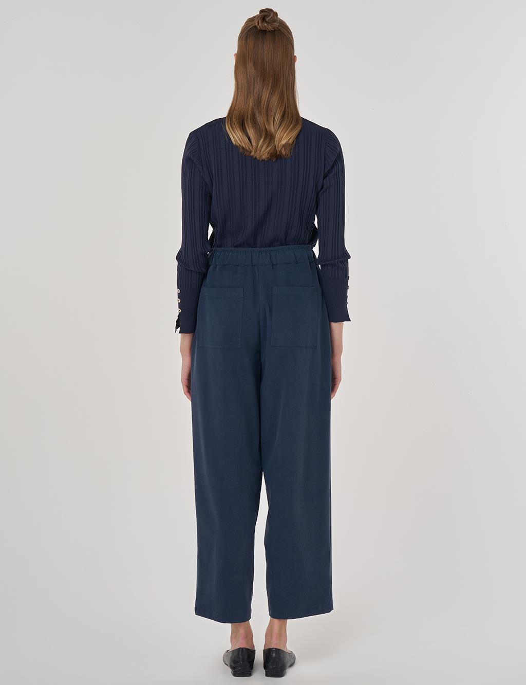 Relaxed-Fit Lyocell Pants Navy