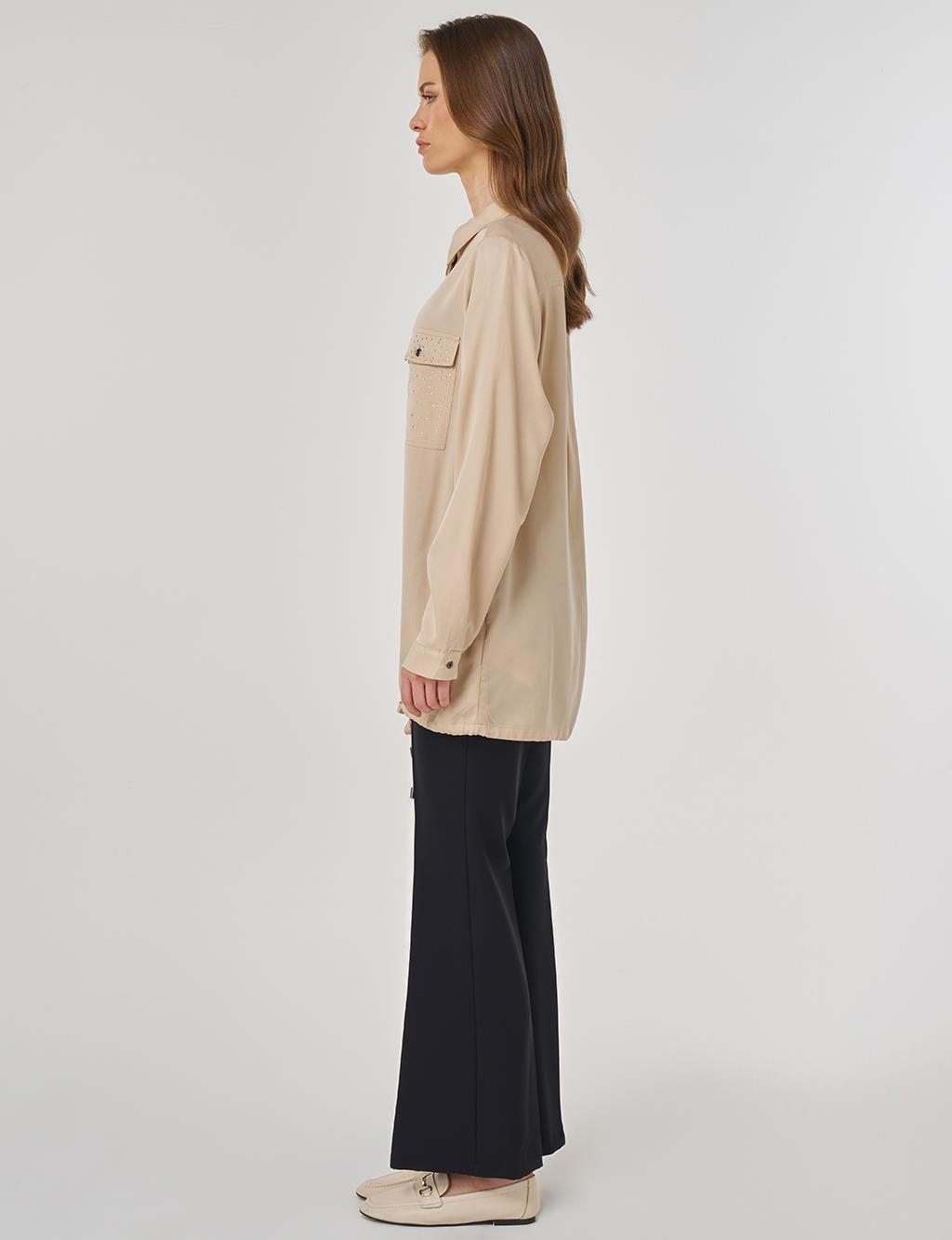 100% Lyocell Double-Pocket Tunic Cream