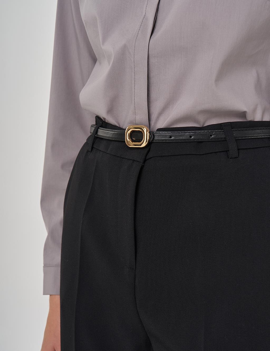 Cep Detaylı Kumaş Pantolon Siyah