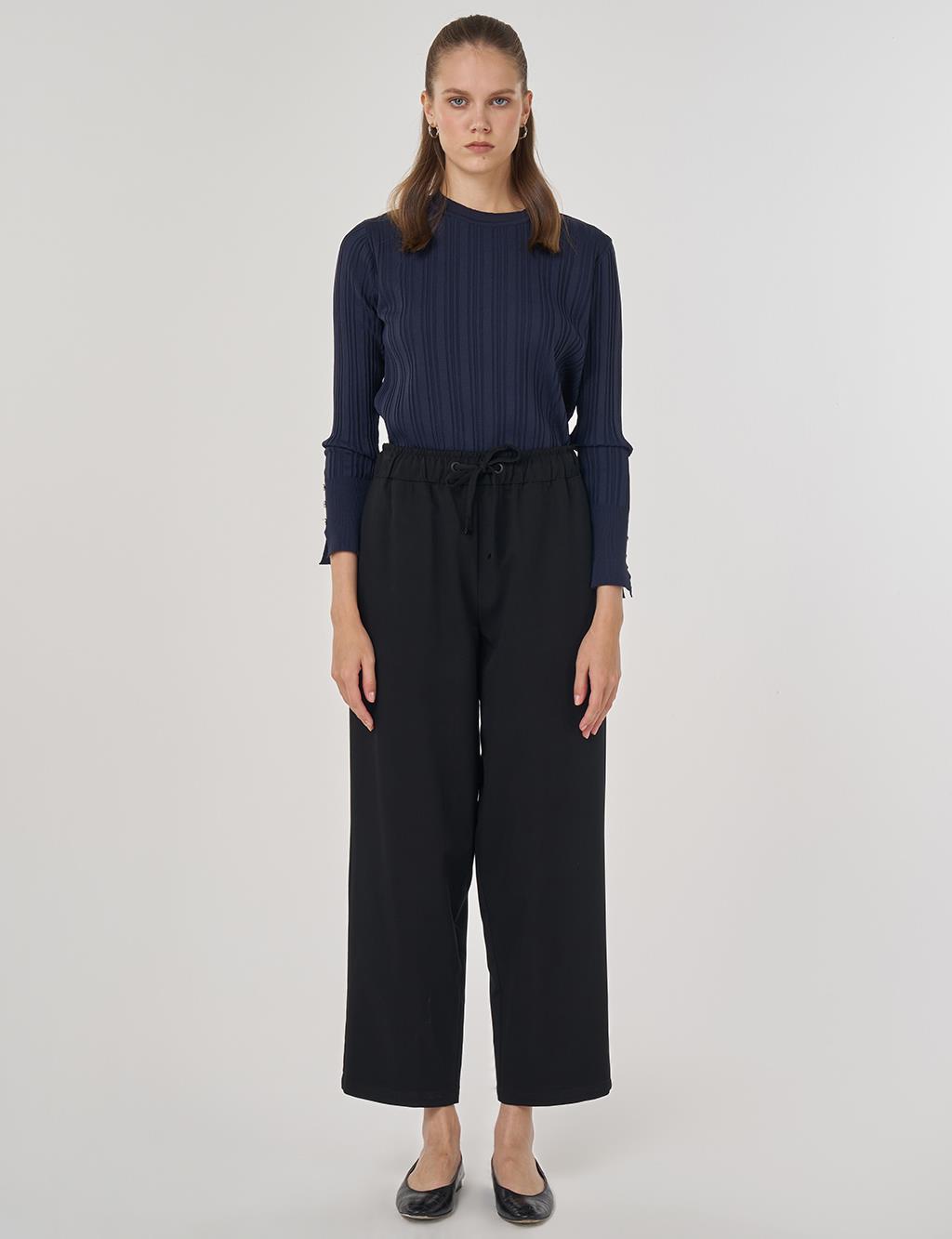 Relaxed-Fit Lyocell Pants Black 