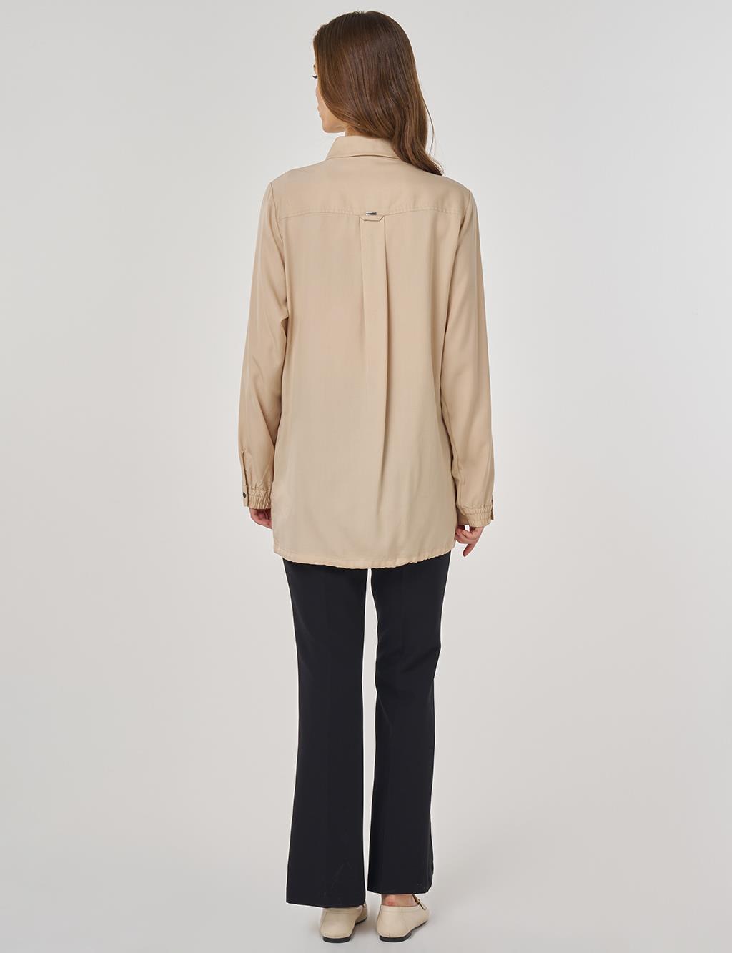 100% Lyocell Double-Pocket Tunic Cream