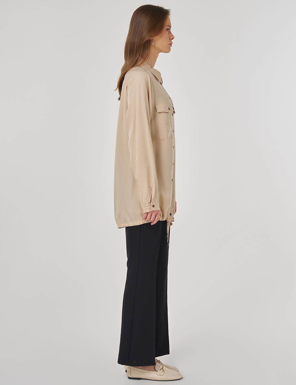 100% Lyocell Double-Pocket Tunic Cream