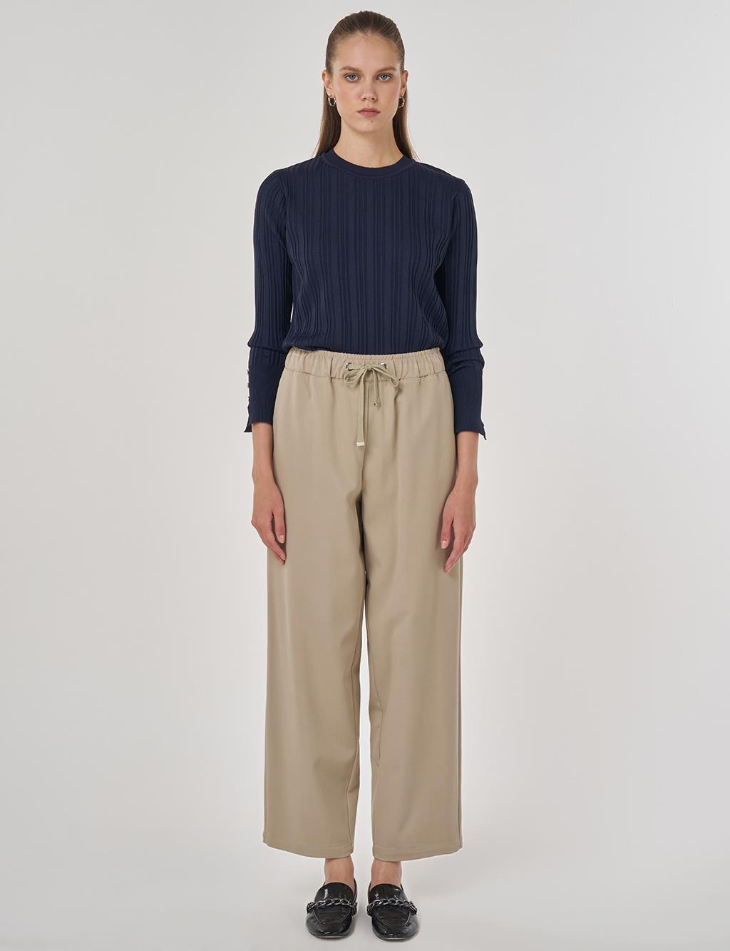 Relaxed-Fit Lyocell Pants Stone