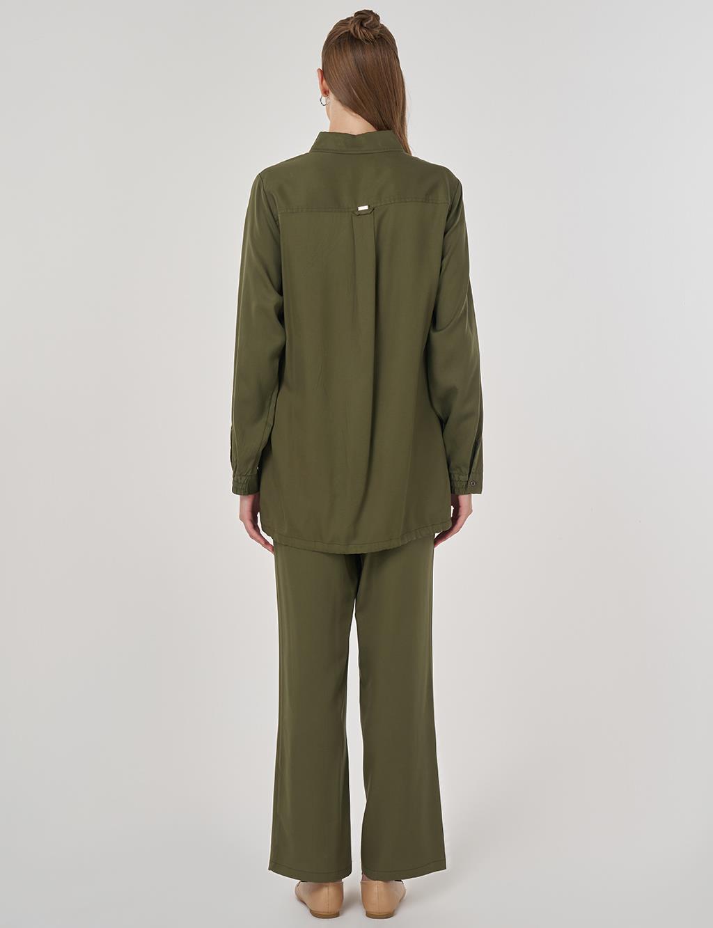 100% Lyocell Double-Pocket Tunic Khaki