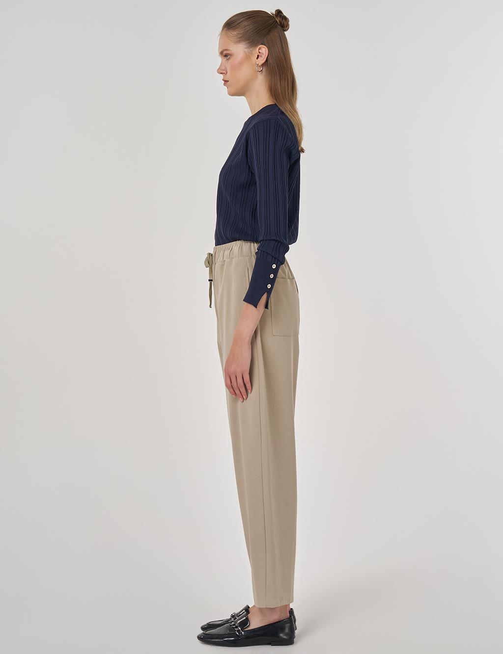 Relaxed-Fit Lyocell Pants Stone