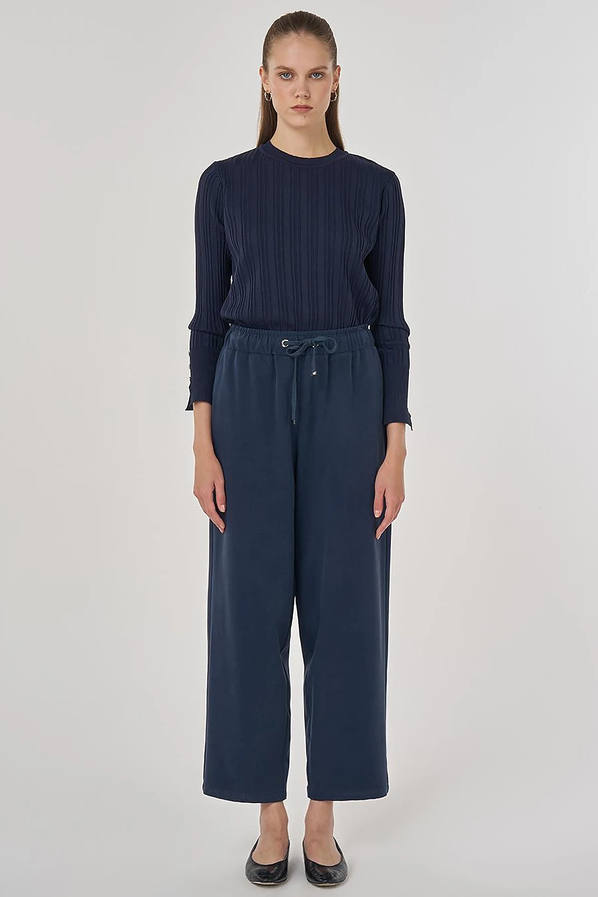 Relaxed-Fit Lyocell Pants Navy