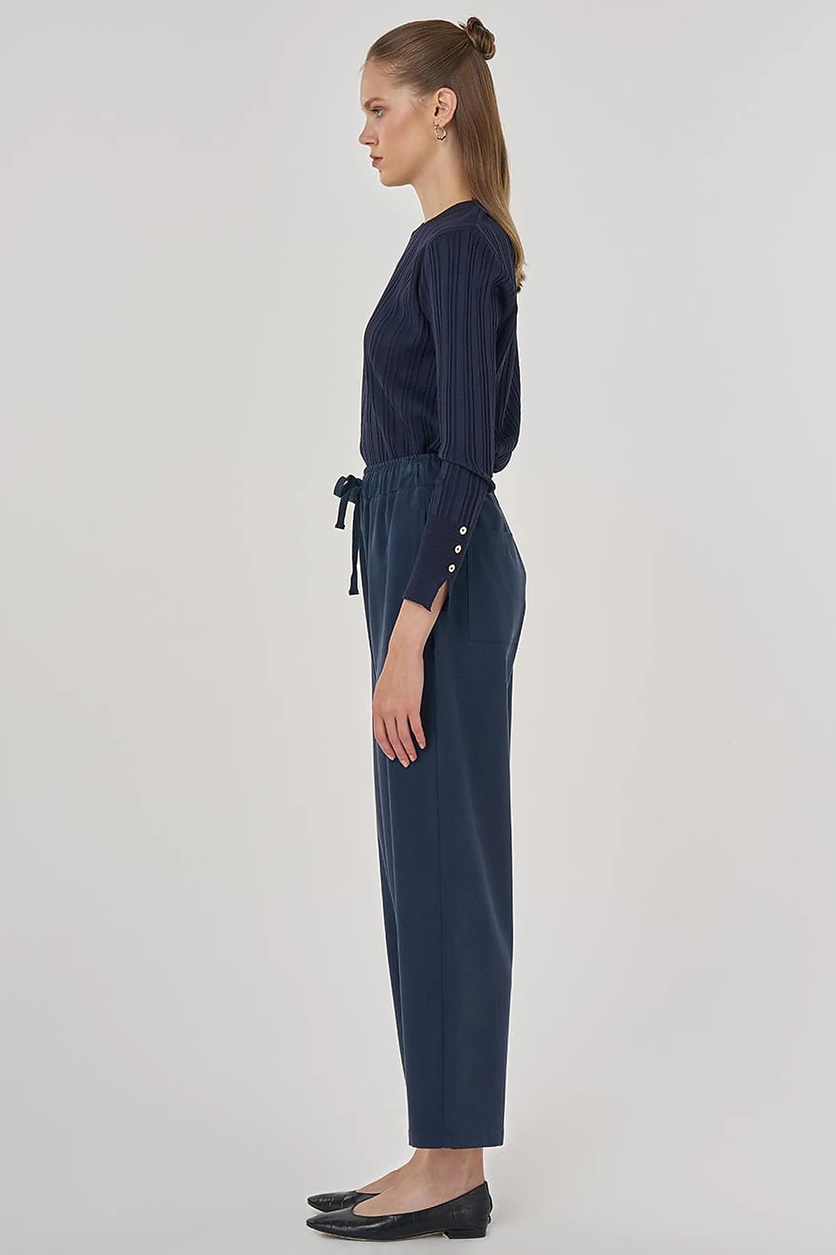 Relaxed-Fit Lyocell Pants Navy