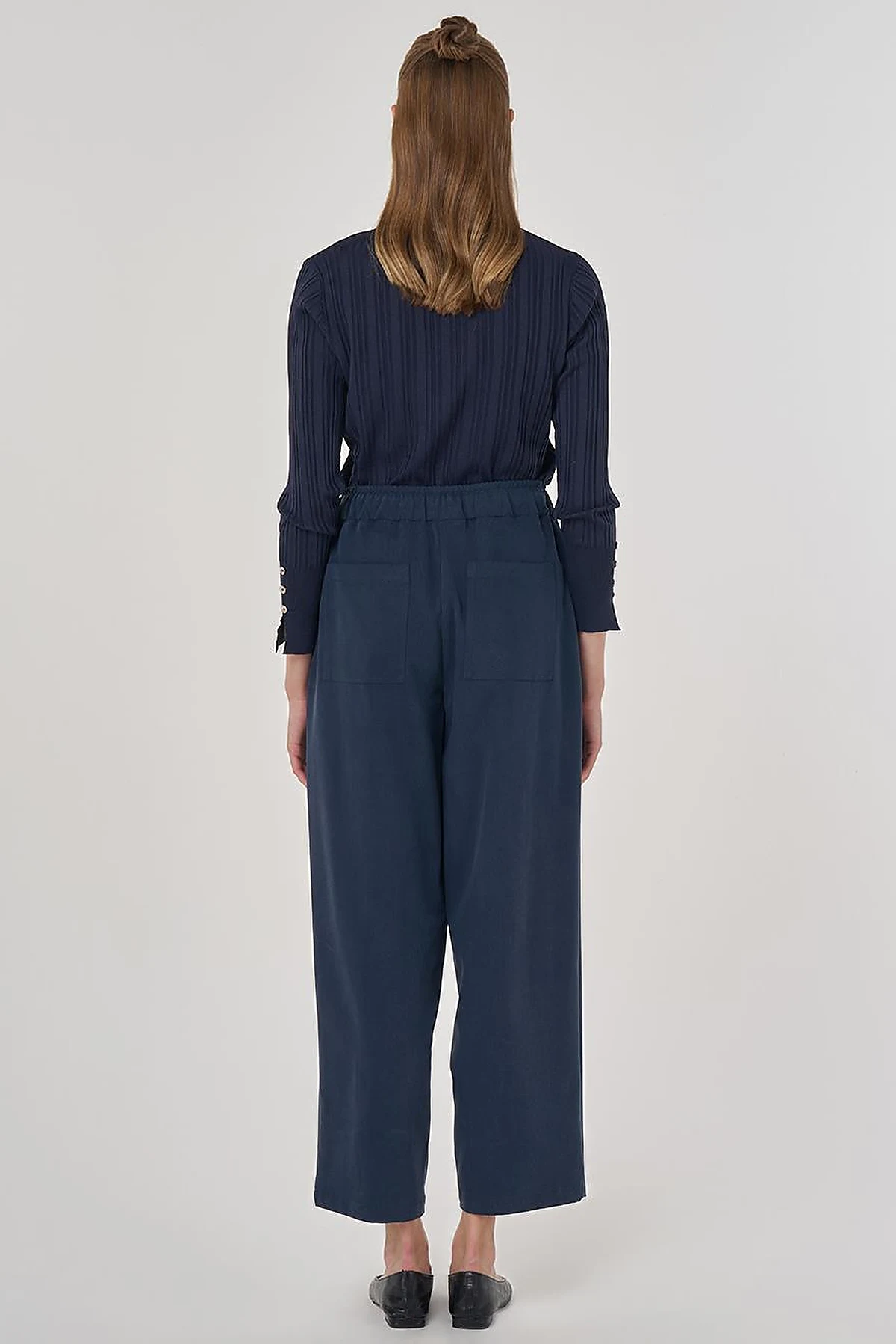 Relaxed-Fit Lyocell Pants Navy