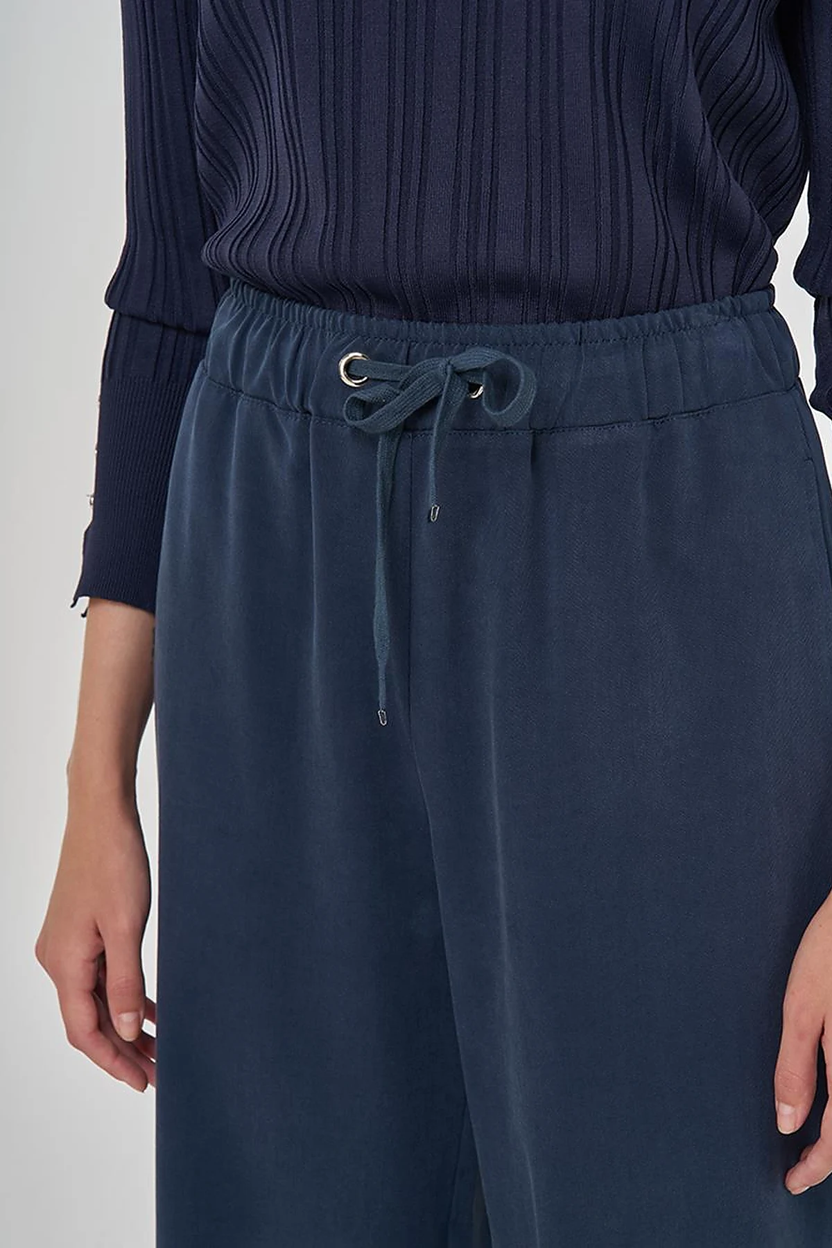Relaxed-Fit Lyocell Pants Navy