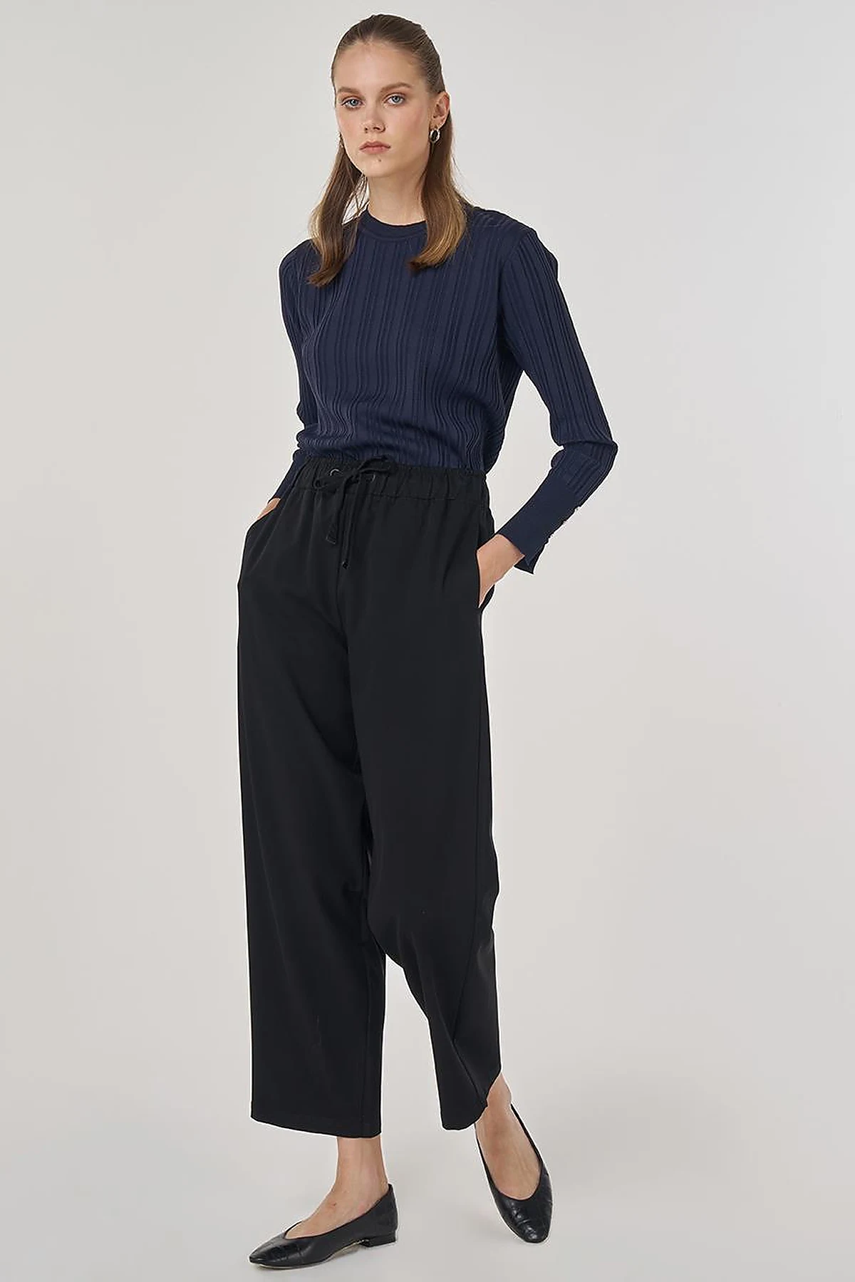 Relaxed-Fit Lyocell Pants Black 