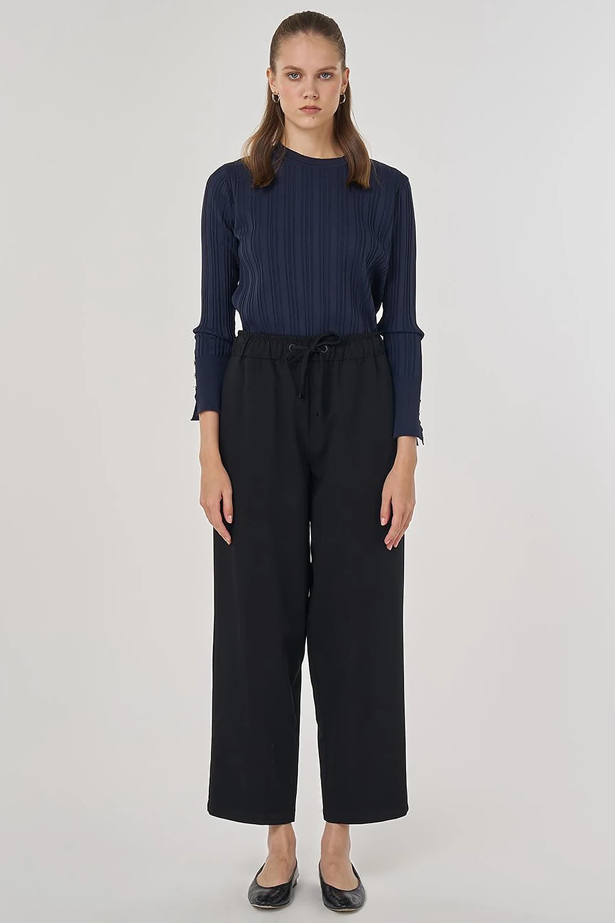 Relaxed-Fit Lyocell Pants Black 
