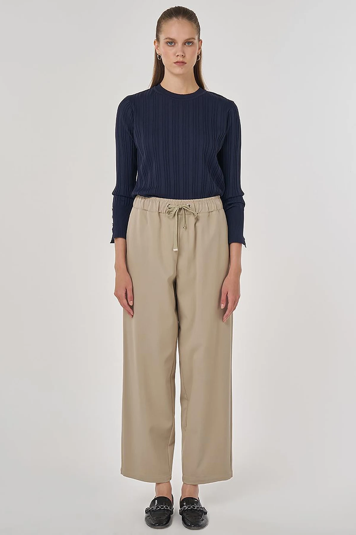Relaxed-Fit Lyocell Pants Stone