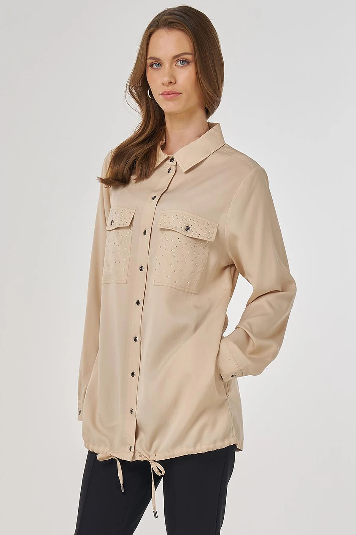 100% Lyocell Double-Pocket Tunic Cream