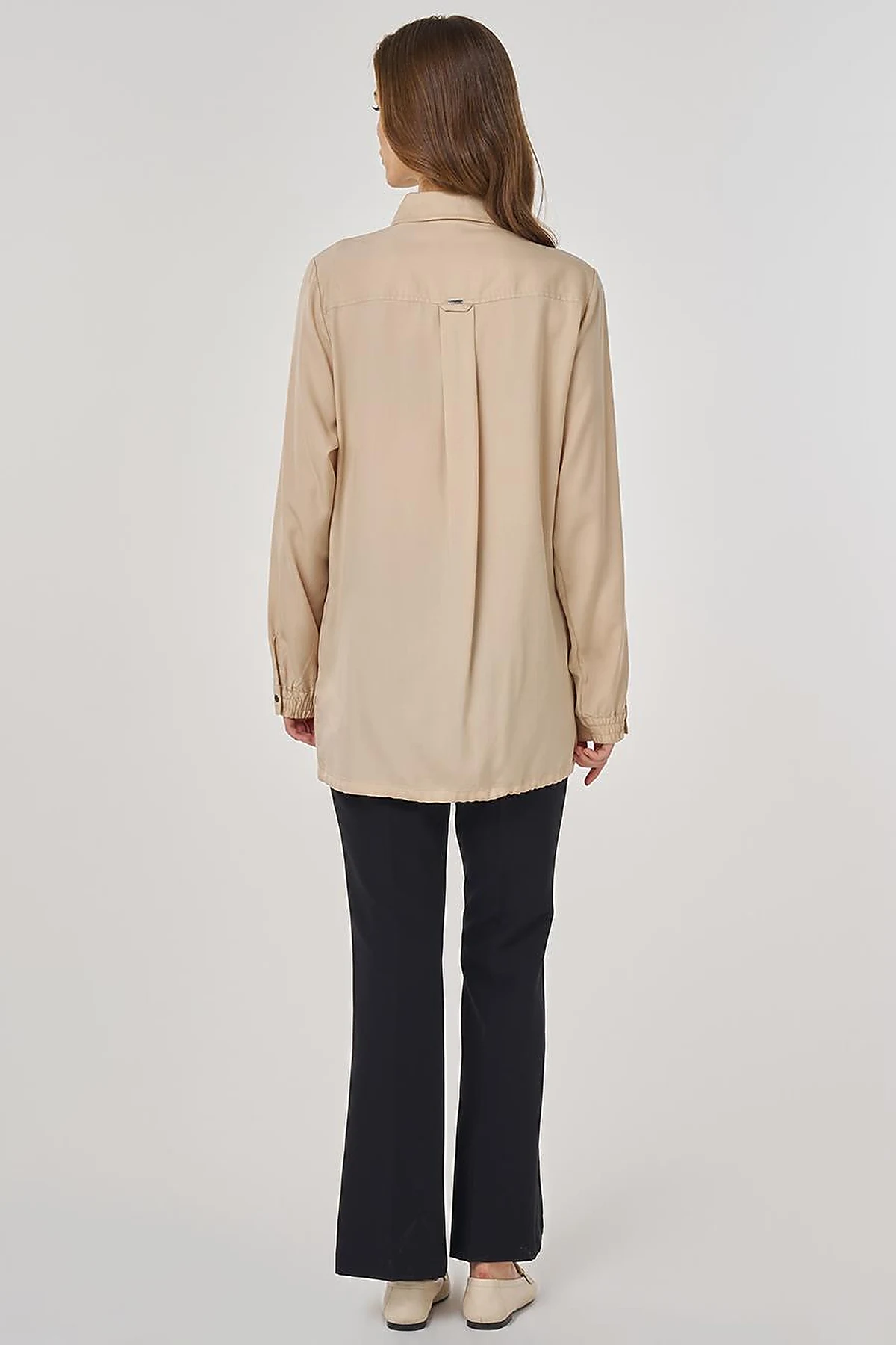 100% Lyocell Double-Pocket Tunic Cream