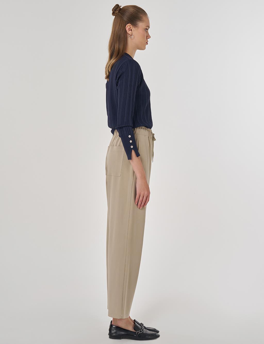 Relaxed-Fit Lyocell Pants Stone