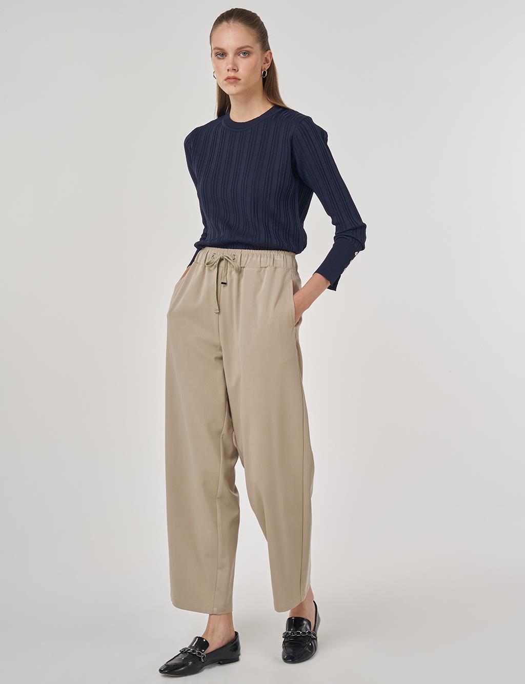 Relaxed-Fit Lyocell Pants Stone