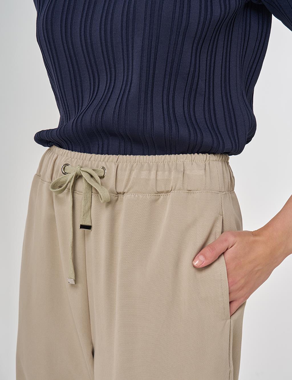 Relaxed-Fit Lyocell Pants Stone