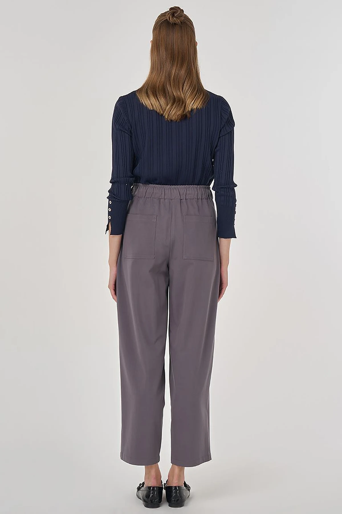 Relaxed-Fit Lyocell Pants Anthracite