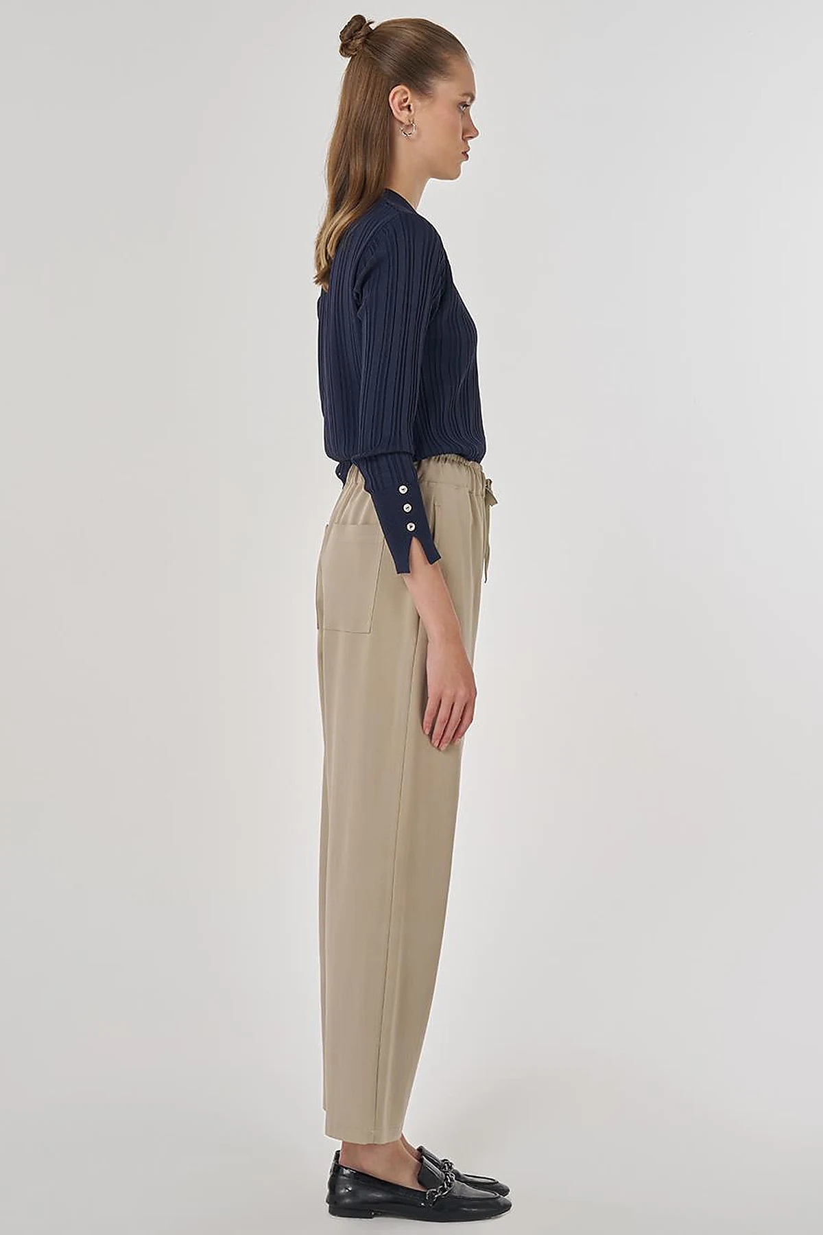 Relaxed-Fit Lyocell Pants Stone