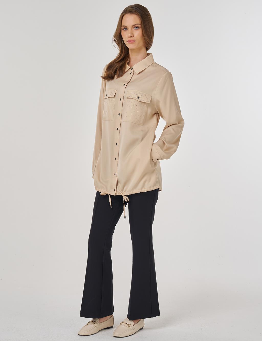 100% Lyocell Double-Pocket Tunic Cream