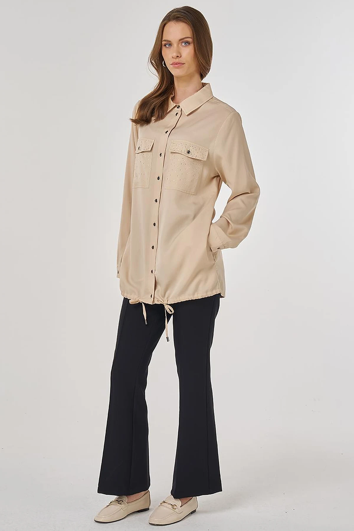 100% Lyocell Double-Pocket Tunic Cream