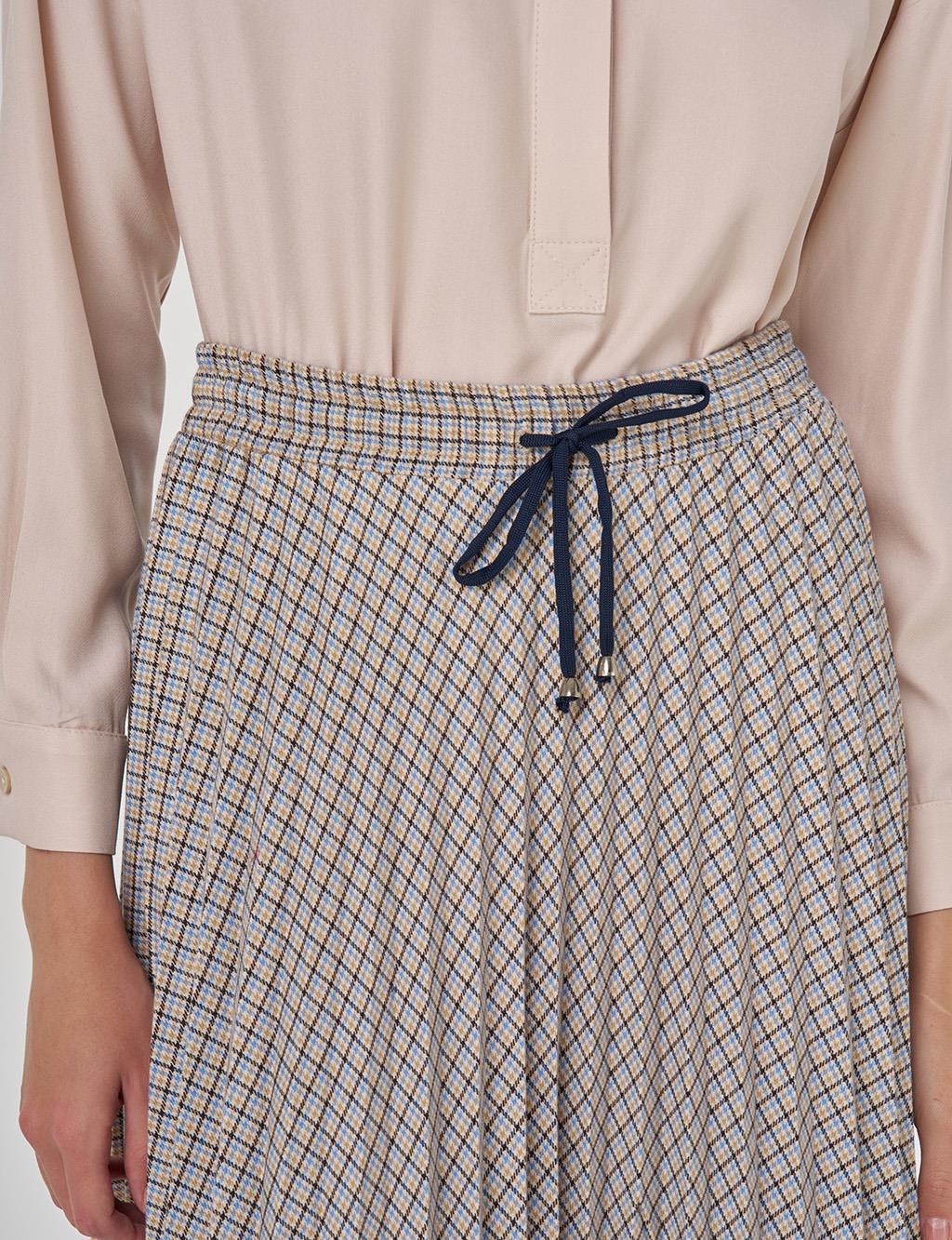Plaid Pleated Skirt in Blue