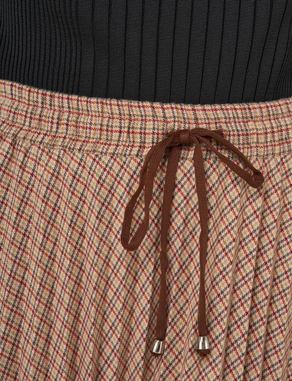 Plaid Pleated Skirt in Tile