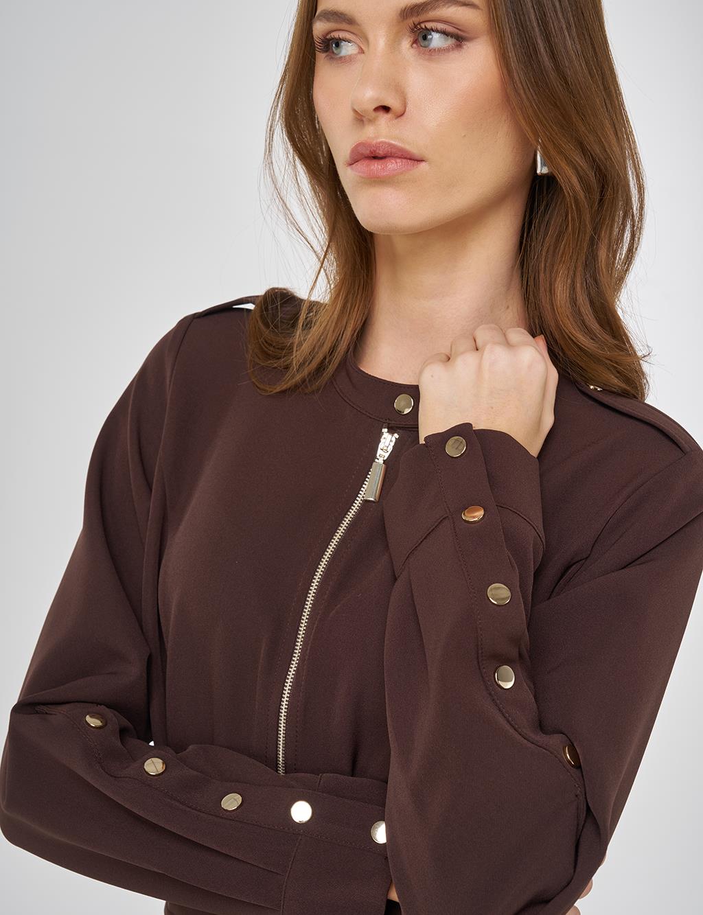 Belt Detailed Maxi Dress in Dark Brown