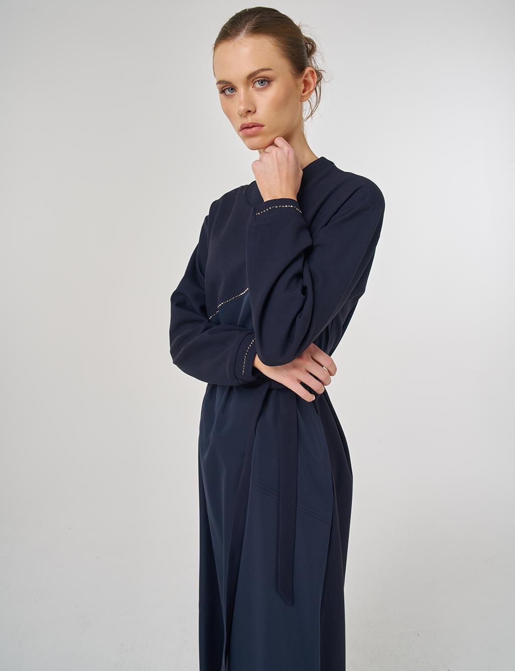 Stitched Maxi Dress in Dark Navy