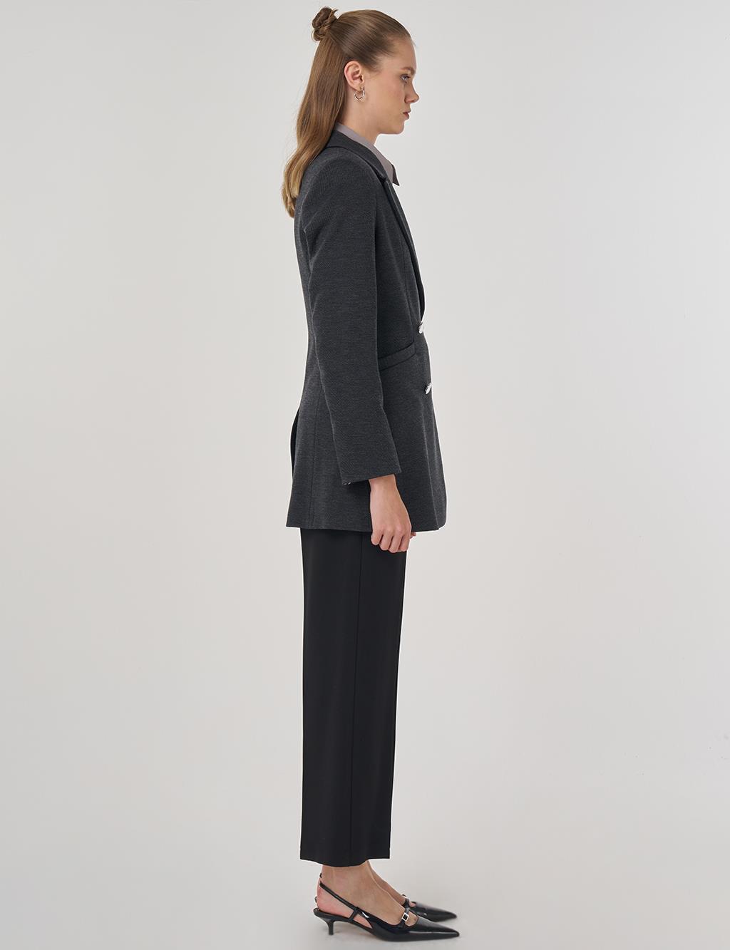 Men's Collar Blazer in Smoke