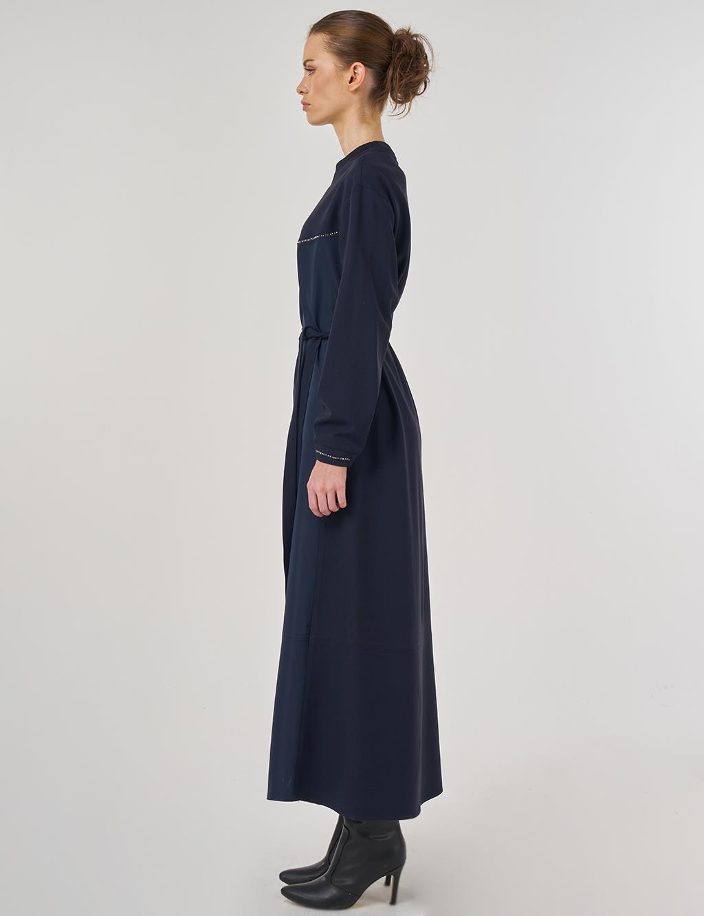Stitched Maxi Dress in Dark Navy
