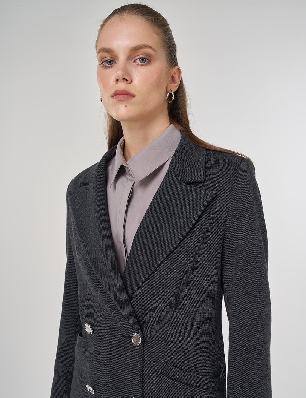 Men's Collar Blazer in Smoke