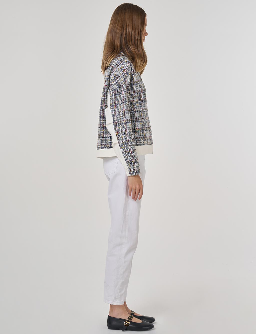 Dik Yaka Sweatshirt İndigo