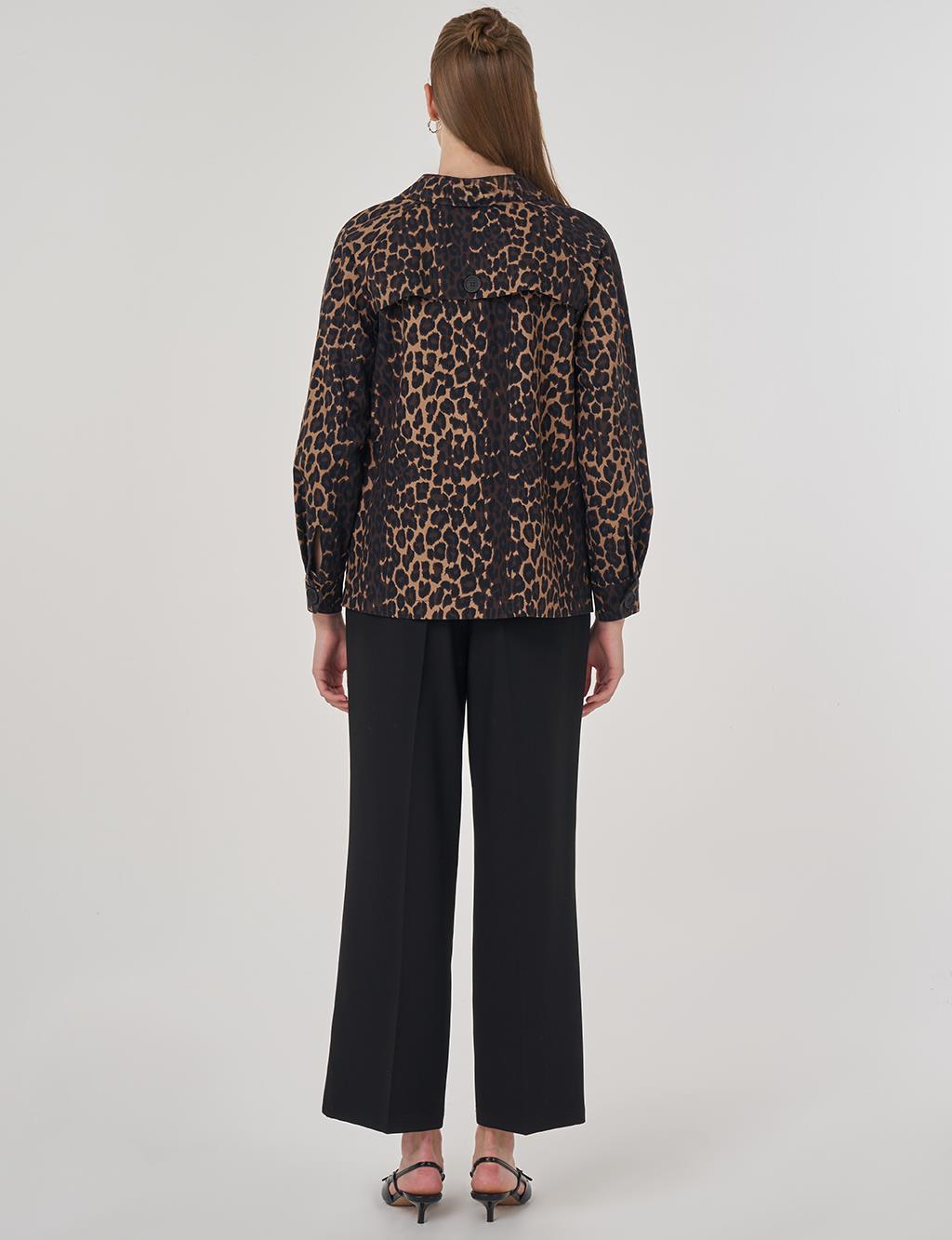 Leopard Print Jacket in Dark Brown
