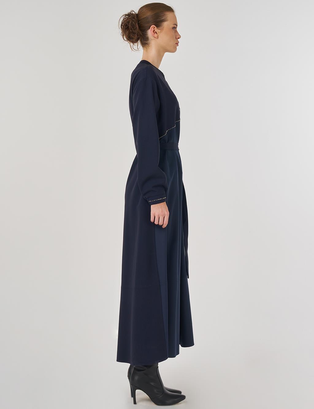 Stitched Maxi Dress in Dark Navy