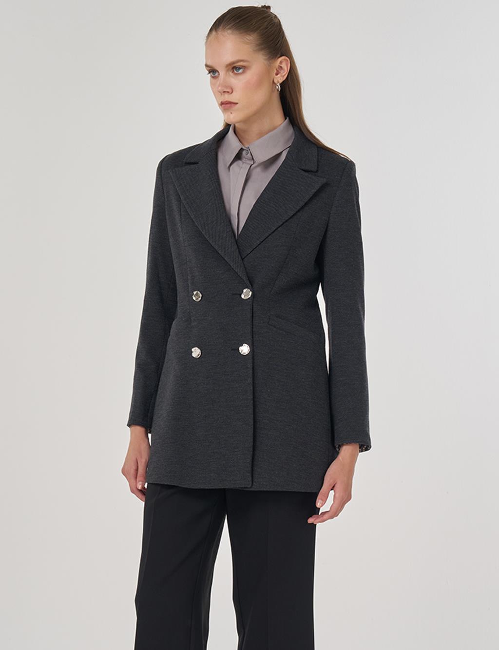 Men's Collar Blazer in Smoke