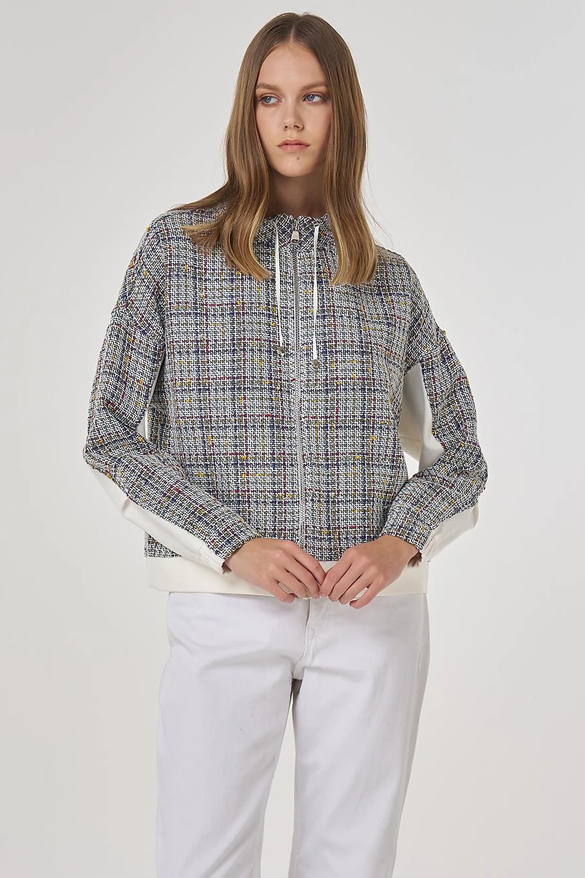 Stand-Up Collar Sweatshirt in Indigo