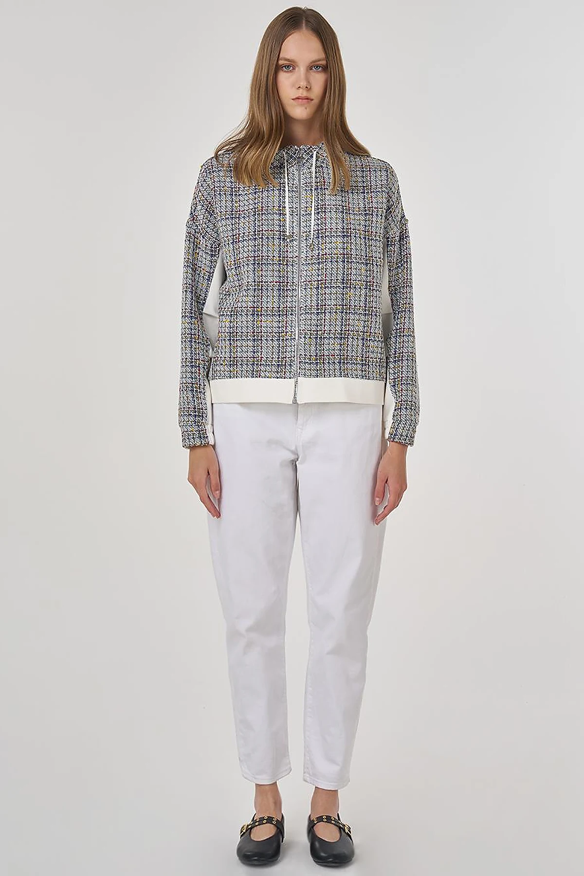 Stand-Up Collar Sweatshirt in Indigo