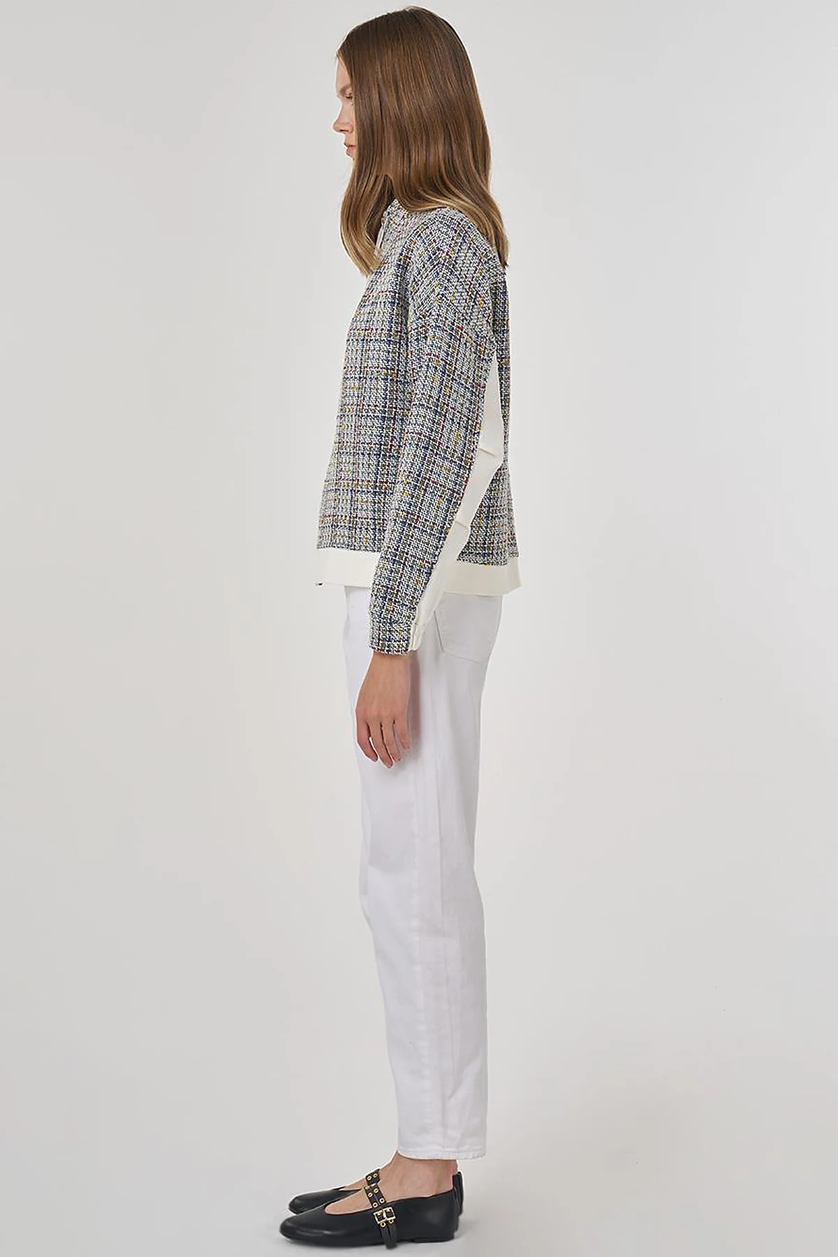 Stand-Up Collar Sweatshirt in Indigo