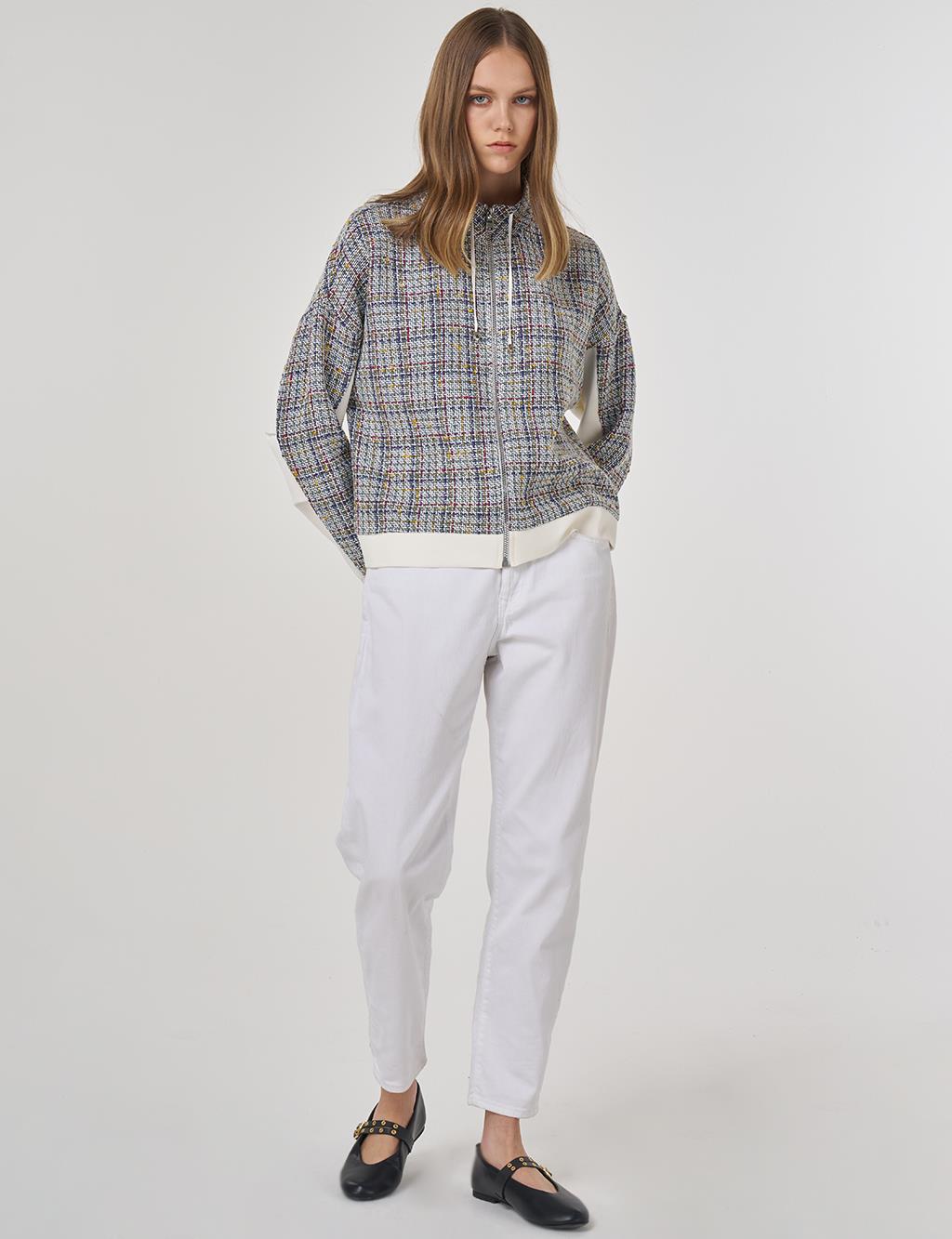 Dik Yaka Sweatshirt İndigo