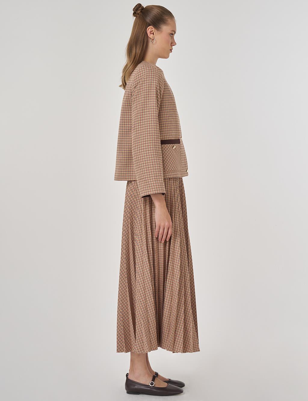 Plaid Jacket in Brick Red