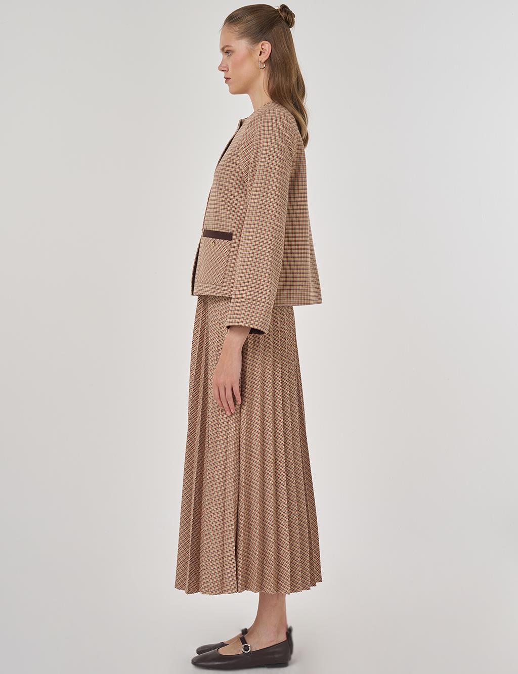 Plaid Jacket in Brick Red