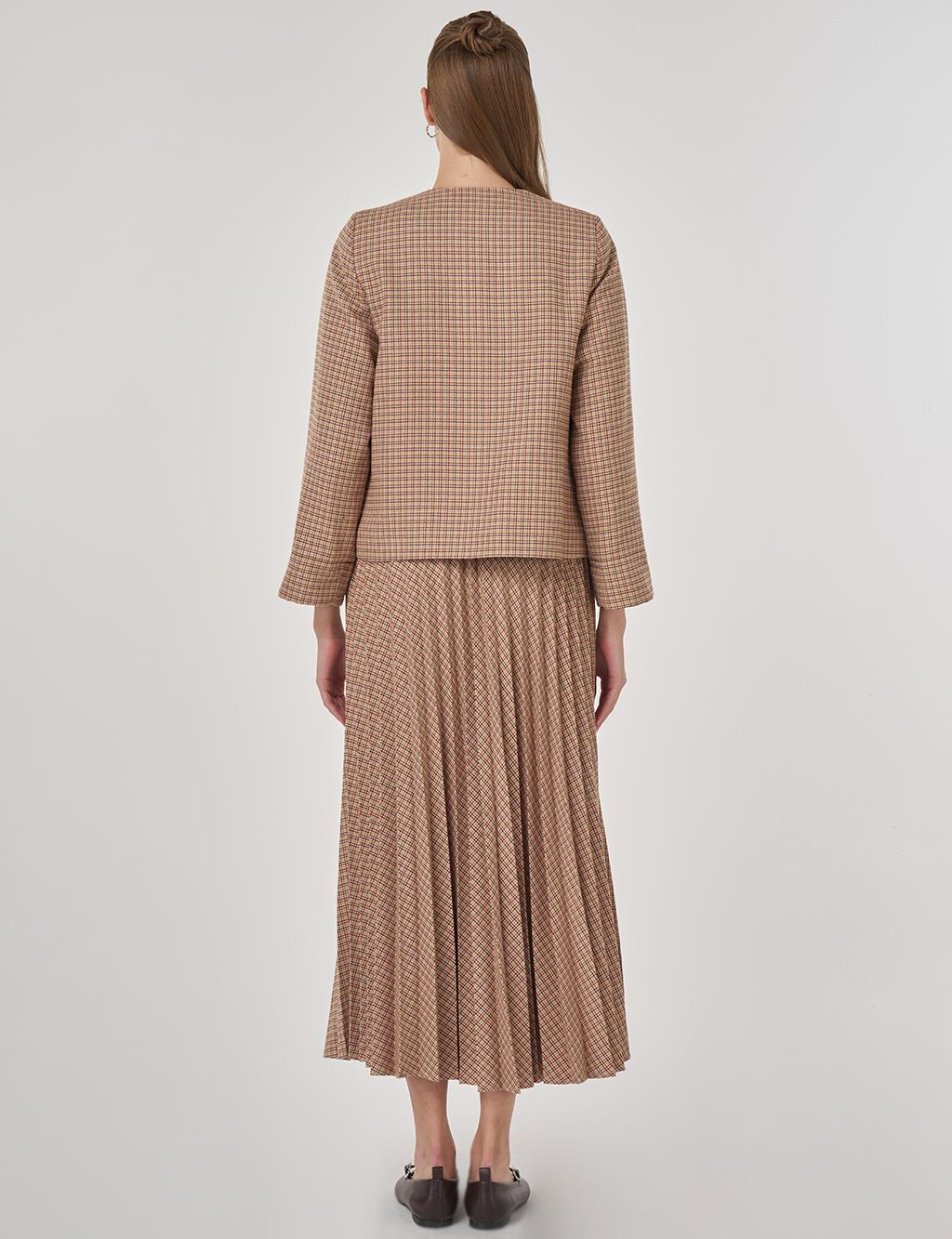 Plaid Jacket in Brick Red