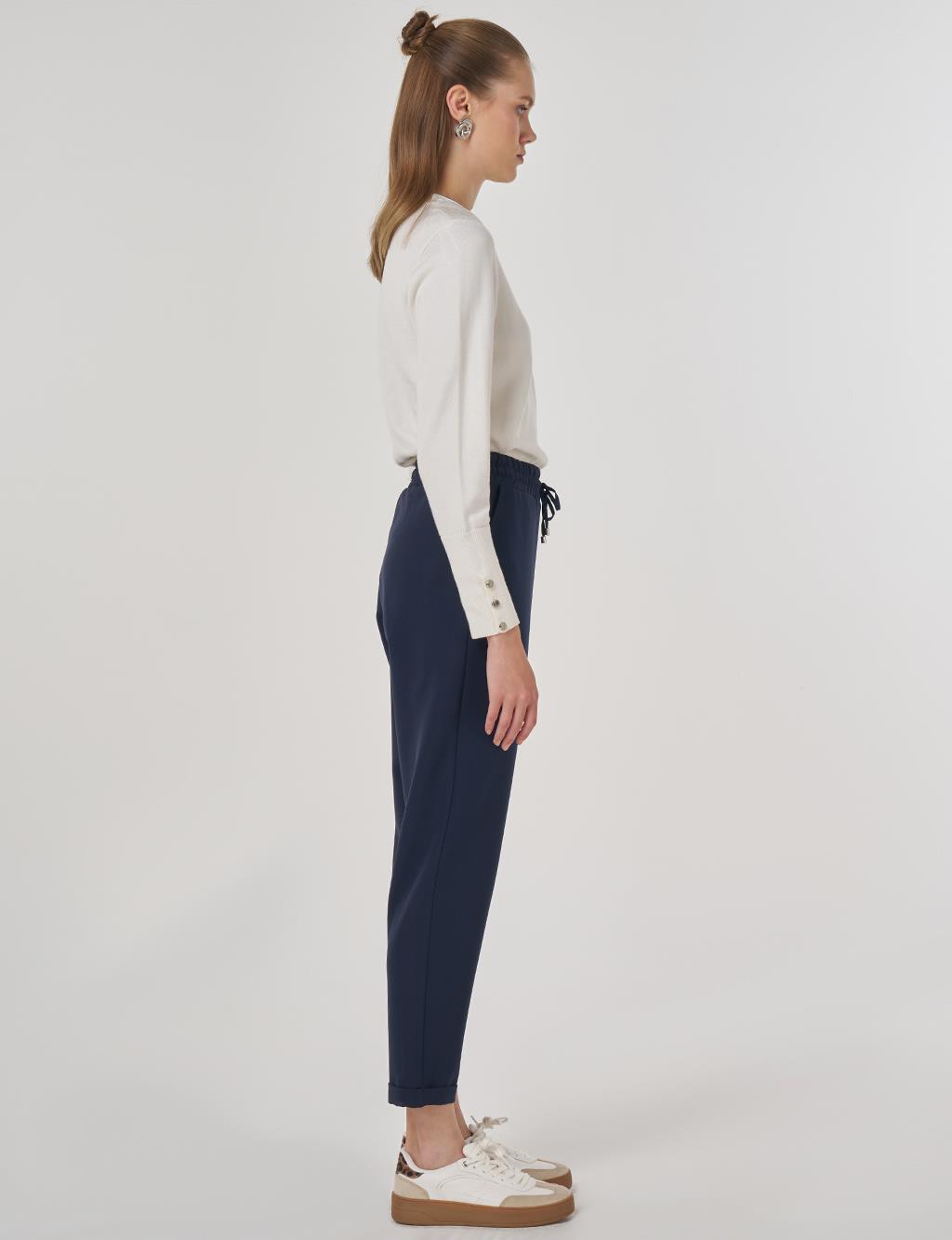 Drawstring Relaxed Fit Pants Dark Navy