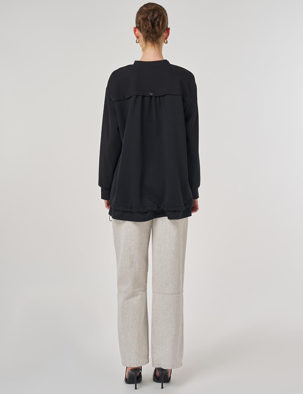 Embroidered Detail Tunic in Black